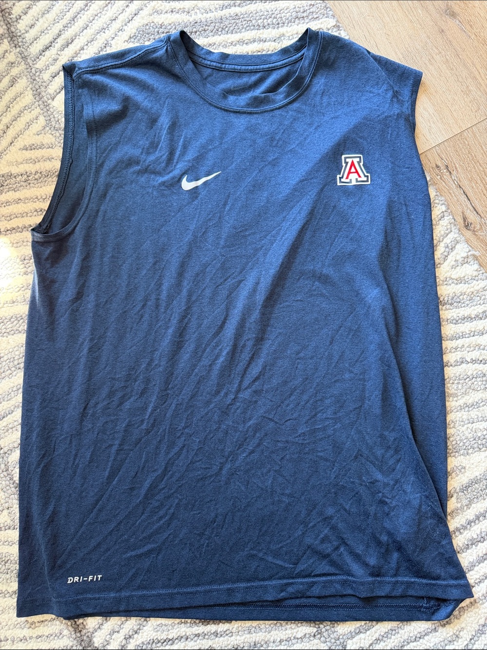 Nike Navy Sleeveless Dri-FIT Sleeveless Tee with U of A Arizona Logo
